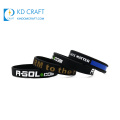 Custom logo printed 20mm 24mm 3/4" inspirational believe rubber silicon personalized motivational silicone bracelets wristband